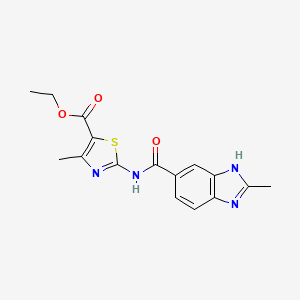 ethyl 4-methyl-2-{[(2-methyl-1H-benzimidazol-5-yl)carbonyl]amino}-1,3-thiazole-5-carboxylate