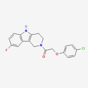 molecular formula C19H16ClFN2O2 B10985078 2-(4-chlorophenoxy)-1-(8-fluoro-1,3,4,5-tetrahydro-2H-pyrido[4,3-b]indol-2-yl)ethanone 