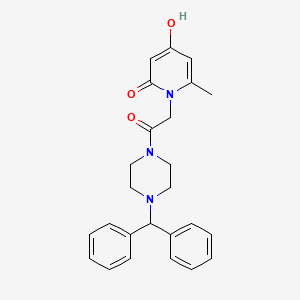 molecular formula C25H27N3O3 B10985084 1-{2-[4-(diphenylmethyl)piperazin-1-yl]-2-oxoethyl}-4-hydroxy-6-methylpyridin-2(1H)-one 