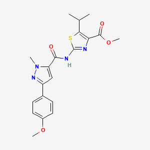 methyl 2-({[3-(4-methoxyphenyl)-1-methyl-1H-pyrazol-5-yl]carbonyl}amino)-5-(propan-2-yl)-1,3-thiazole-4-carboxylate