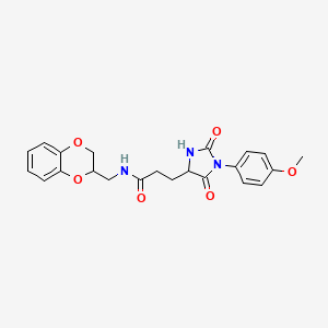 N-(2,3-dihydro-1,4-benzodioxin-2-ylmethyl)-3-[1-(4-methoxyphenyl)-2,5-dioxoimidazolidin-4-yl]propanamide