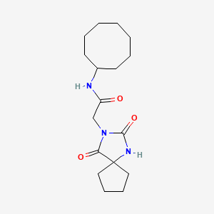 molecular formula C17H27N3O3 B10985117 N-cyclooctyl-2-(2,4-dioxo-1,3-diazaspiro[4.4]nonan-3-yl)acetamide 