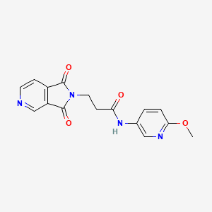 molecular formula C16H14N4O4 B10985135 3-(1,3-dioxo-1,3-dihydro-2H-pyrrolo[3,4-c]pyridin-2-yl)-N-(6-methoxypyridin-3-yl)propanamide 