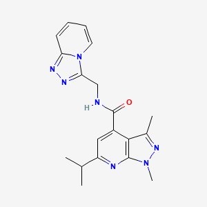 molecular formula C19H21N7O B10985145 1,3-dimethyl-6-(propan-2-yl)-N-([1,2,4]triazolo[4,3-a]pyridin-3-ylmethyl)-1H-pyrazolo[3,4-b]pyridine-4-carboxamide 