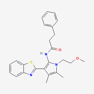 N-[3-(1,3-benzothiazol-2-yl)-1-(2-methoxyethyl)-4,5-dimethyl-1H-pyrrol-2-yl]-3-phenylpropanamide