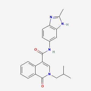 molecular formula C22H22N4O2 B10985168 N-(2-methyl-1H-benzimidazol-6-yl)-2-(2-methylpropyl)-1-oxo-1,2-dihydroisoquinoline-4-carboxamide 