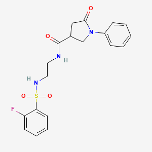 N-(2-{[(2-fluorophenyl)sulfonyl]amino}ethyl)-5-oxo-1-phenylpyrrolidine-3-carboxamide