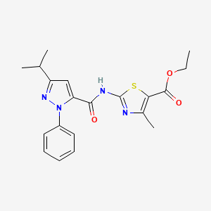 ethyl 4-methyl-2-({[1-phenyl-3-(propan-2-yl)-1H-pyrazol-5-yl]carbonyl}amino)-1,3-thiazole-5-carboxylate