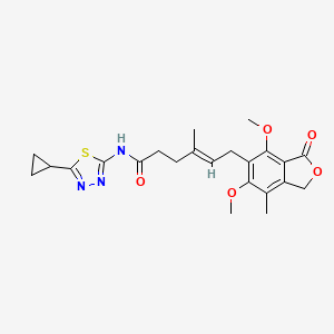 molecular formula C23H27N3O5S B10985200 (E)-N-(5-cyclopropyl-1,3,4-thiadiazol-2-yl)-6-(4,6-dimethoxy-7-methyl-3-oxo-1,3-dihydroisobenzofuran-5-yl)-4-methylhex-4-enamide 