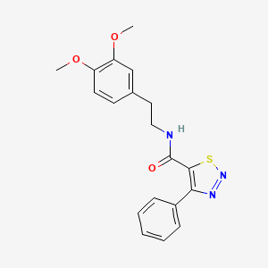 molecular formula C19H19N3O3S B10985215 N-[2-(3,4-dimethoxyphenyl)ethyl]-4-phenyl-1,2,3-thiadiazole-5-carboxamide 