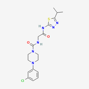 4-(3-chlorophenyl)-N-(2-oxo-2-{[(2Z)-5-(propan-2-yl)-1,3,4-thiadiazol-2(3H)-ylidene]amino}ethyl)piperazine-1-carboxamide