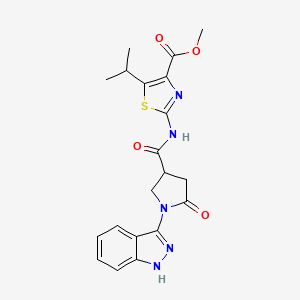 methyl 2-({[1-(1H-indazol-3-yl)-5-oxopyrrolidin-3-yl]carbonyl}amino)-5-(propan-2-yl)-1,3-thiazole-4-carboxylate