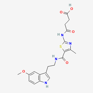 4-[(5-{[2-(5-methoxy-1H-indol-3-yl)ethyl]carbamoyl}-4-methyl-1,3-thiazol-2-yl)amino]-4-oxobutanoic acid