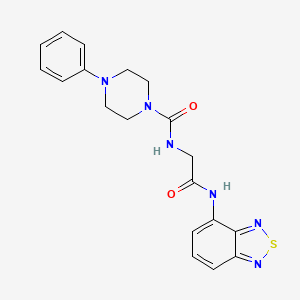 molecular formula C19H20N6O2S B10985256 N-[2-(2,1,3-benzothiadiazol-4-ylamino)-2-oxoethyl]-4-phenylpiperazine-1-carboxamide 