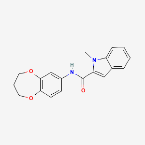 molecular formula C19H18N2O3 B10985267 N-(3,4-dihydro-2H-1,5-benzodioxepin-7-yl)-1-methyl-1H-indole-2-carboxamide 