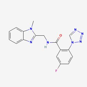 5-fluoro-N-[(1-methyl-1H-benzimidazol-2-yl)methyl]-2-(1H-tetrazol-1-yl)benzamide