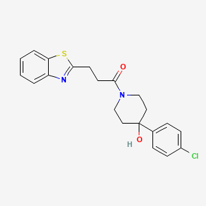 3-(1,3-Benzothiazol-2-yl)-1-[4-(4-chlorophenyl)-4-hydroxypiperidin-1-yl]propan-1-one