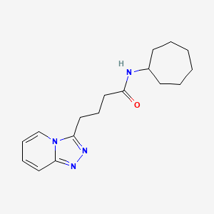 molecular formula C17H24N4O B10985318 N-cycloheptyl-4-([1,2,4]triazolo[4,3-a]pyridin-3-yl)butanamide 