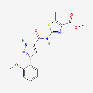 methyl 2-({[5-(2-methoxyphenyl)-1H-pyrazol-3-yl]carbonyl}amino)-5-methyl-1,3-thiazole-4-carboxylate