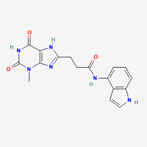 N-(1H-indol-4-yl)-3-(3-methyl-2,6-dioxo-2,3,6,7-tetrahydro-1H-purin-8-yl)propanamide