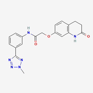 molecular formula C19H18N6O3 B10985330 2-[(2-hydroxy-3,4-dihydroquinolin-7-yl)oxy]-N-[3-(2-methyl-2H-tetrazol-5-yl)phenyl]acetamide 