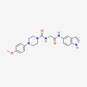 molecular formula C22H25N5O3 B10985342 N-[2-(1H-indol-5-ylamino)-2-oxoethyl]-4-(4-methoxyphenyl)piperazine-1-carboxamide 