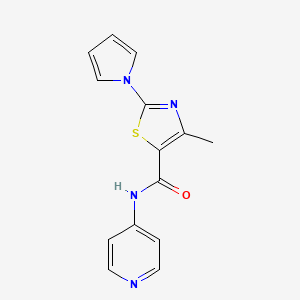 molecular formula C14H12N4OS B10985347 4-methyl-N-(pyridin-4-yl)-2-(1H-pyrrol-1-yl)-1,3-thiazole-5-carboxamide 