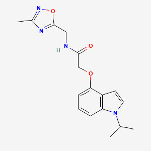 molecular formula C17H20N4O3 B10985348 2-[(1-isopropyl-1H-indol-4-yl)oxy]-N-[(3-methyl-1,2,4-oxadiazol-5-yl)methyl]acetamide 