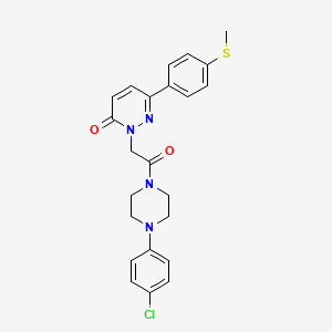 molecular formula C23H23ClN4O2S B10985352 2-{2-[4-(4-chlorophenyl)piperazin-1-yl]-2-oxoethyl}-6-[4-(methylsulfanyl)phenyl]pyridazin-3(2H)-one 