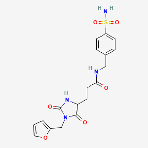 3-[1-(furan-2-ylmethyl)-2,5-dioxoimidazolidin-4-yl]-N-(4-sulfamoylbenzyl)propanamide