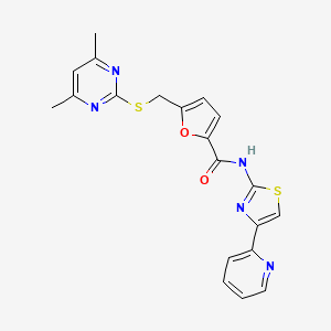 5-{[(4,6-dimethylpyrimidin-2-yl)sulfanyl]methyl}-N-[4-(pyridin-2-yl)-1,3-thiazol-2-yl]furan-2-carboxamide