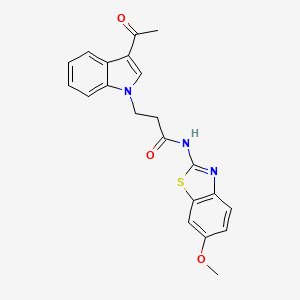 3-(3-acetyl-1H-indol-1-yl)-N-[(2E)-6-methoxy-1,3-benzothiazol-2(3H)-ylidene]propanamide