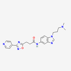 N-{1-[3-(dimethylamino)propyl]-1H-benzimidazol-5-yl}-3-[3-(pyridin-4-yl)-1,2,4-oxadiazol-5-yl]propanamide