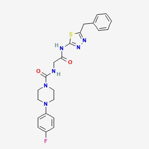 molecular formula C22H23FN6O2S B10985436 N-(2-{[(2Z)-5-benzyl-1,3,4-thiadiazol-2(3H)-ylidene]amino}-2-oxoethyl)-4-(4-fluorophenyl)piperazine-1-carboxamide 