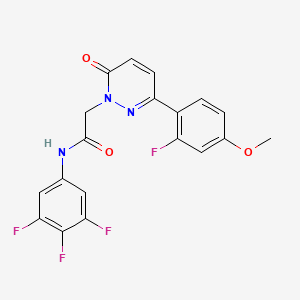 molecular formula C19H13F4N3O3 B10985457 2-(3-(2-fluoro-4-methoxyphenyl)-6-oxopyridazin-1(6H)-yl)-N-(3,4,5-trifluorophenyl)acetamide 