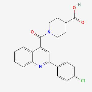 molecular formula C22H19ClN2O3 B10985469 1-{[2-(4-Chlorophenyl)quinolin-4-yl]carbonyl}piperidine-4-carboxylic acid 