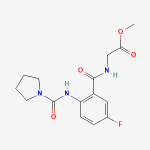 methyl N-({5-fluoro-2-[(pyrrolidin-1-ylcarbonyl)amino]phenyl}carbonyl)glycinate