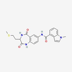 1-Methyl-N~4~-{3-[2-(methylsulfanyl)ethyl]-2,5-dioxo-2,3,4,5-tetrahydro-1H-1,4-benzodiazepin-7-YL}-1H-indole-4-carboxamide