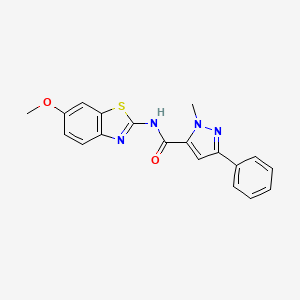 N-(6-methoxy-1,3-benzothiazol-2-yl)-1-methyl-3-phenyl-1H-pyrazole-5-carboxamide