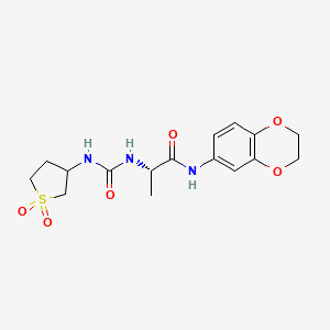 N-(2,3-Dihydro-1,4-benzodioxin-6-YL)-N~2~-[(1,1-dioxidotetrahydro-3-thiophenyl)carbamoyl]alaninamide