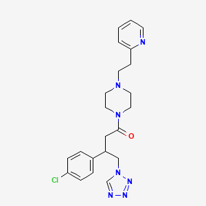 molecular formula C22H26ClN7O B10985501 3-(4-chlorophenyl)-1-{4-[2-(pyridin-2-yl)ethyl]piperazin-1-yl}-4-(1H-tetrazol-1-yl)butan-1-one 