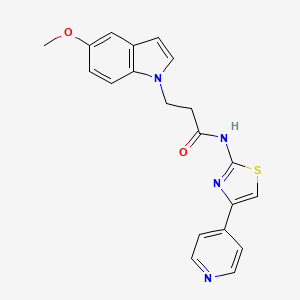 molecular formula C20H18N4O2S B10985506 3-(5-methoxy-1H-indol-1-yl)-N-(4-(pyridin-4-yl)thiazol-2-yl)propanamide 