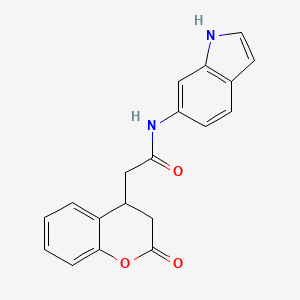 molecular formula C19H16N2O3 B10985535 N-(1H-indol-6-yl)-2-(2-oxo-3,4-dihydro-2H-chromen-4-yl)acetamide 