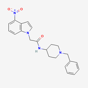 molecular formula C22H24N4O3 B10985547 N-(1-benzylpiperidin-4-yl)-2-(4-nitro-1H-indol-1-yl)acetamide 