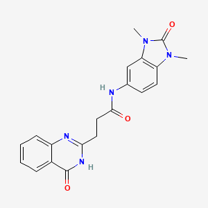 molecular formula C20H19N5O3 B10985565 N-(1,3-dimethyl-2-oxo-2,3-dihydro-1H-benzimidazol-5-yl)-3-(4-hydroxyquinazolin-2-yl)propanamide 