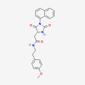 molecular formula C24H23N3O4 B10985566 N-[2-(4-methoxyphenyl)ethyl]-2-[1-(naphthalen-1-yl)-2,5-dioxoimidazolidin-4-yl]acetamide 