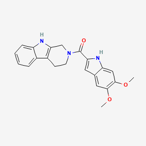 molecular formula C22H21N3O3 B10985573 (5,6-dimethoxy-1H-indol-2-yl)(1,3,4,9-tetrahydro-2H-beta-carbolin-2-yl)methanone 