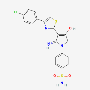 4-{3-[4-(4-chlorophenyl)-1,3-thiazol-2-yl]-4-hydroxy-2-imino-2,5-dihydro-1H-pyrrol-1-yl}benzenesulfonamide