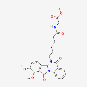 methyl N-[6-(9,10-dimethoxy-5,11-dioxo-6a,11-dihydroisoindolo[2,1-a]quinazolin-6(5H)-yl)hexanoyl]glycinate