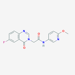 molecular formula C16H13FN4O3 B10985604 2-(6-fluoro-4-oxoquinazolin-3(4H)-yl)-N-(6-methoxypyridin-3-yl)acetamide 